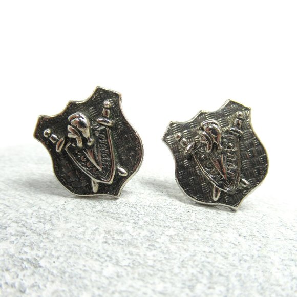 Vintage Silver Shield Cuff Links - Picture 2 of 7